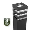 A black outdoor bollard light with clear glass sections. Anteprima dell’immagine prodotto