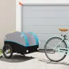 vidaXL Fahrradanhänger Schwarz und Blau 45 kg Eisen Produktbild-Vorschau 2