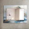 Berge im Nebel – Rechteckiger Spiegel mit Druck 80x60 cm – Produktbild-Vorschau 2