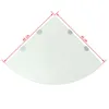 A corner shelf with dimensions indicated. Voir les images du produit