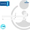 Technical drawing of a grab bar with dimensions and branding. Produktbild-Vorschau