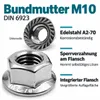 100x Bundmutter M10 DIN 6923 A2 mit Sperrverzahnung Produktbild-Vorschau 2