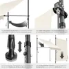 A collage of images showing the features and assembly of a retractable awning. Náhled obrázku produktu