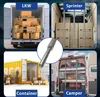Collage showing different applications of a securing bar in various transport and storage scenarios. Produktbild-Vorschau