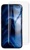 A screen protector is shown placed on top of a smartphone screen. Produktbild-Vorschau