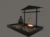 Zen - Garten mit Buddhafigur Glocke Stein Sand Nr: HY1902 Produktbild-Vorschau 4