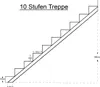 A technical drawing of a 10-step staircase with dimensions indicated. Podgląd zdjęcia produktu