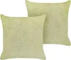 BELIANI Dekokissen 2er Set Hellgrün Stoff 45 x 45 cm Bezug Produktbild-Vorschau 1