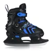 A single black and blue adjustable skate is shown against a white background. Voir les images du produit