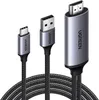 A product shot of a UGREEN adapter cable with USB-C, USB-A, and HDMI connectors. Anteprima dell’immagine prodotto