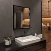 Lustro łazienkowe z półką 60x70 cm Kolor Czarny Nowoczesne Podgląd zdjęcia produktu 3
