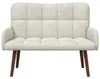 vidaXL Canapé 2 places Crème 115 x 61 x 87 cm Velours (V) Voir les images du produit 4