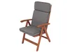 A single outdoor chair cushion on a wooden chair. Produktbild-Vorschau