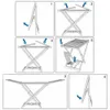 Diagrams showing how to assemble and use a drying rack. Produktbild-Vorschau