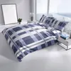 Biber Bettwäsche 135x200 cm Blau Grau Weiß Gestreift mit Produktbild-Vorschau 5