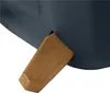 A close-up view of a brown, rectangular insert being placed into a dark gray planter. Produktbild-Vorschau