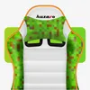 Close-up view of the top part of a gaming chair with a pixelated green and brown design. Náhľad obrázku produktu