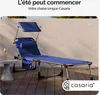 Chaise longue en aluminium bleu Bari XXL 210cm pare-soleil Voir les images du produit 2