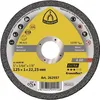 A close-up, top-down view of a circular cutting disc for metal and universal use, with branding and specifications printed on its surface. Produktbild-Vorschau