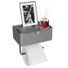 Toilettenpapierhalter Grau zur Wandmontage, Klopapierhalter Produktbild-Vorschau 1