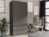 Kleiderschrank - Anthrazit - 90 x 51 x 180 cm - Modern Produktbild-Vorschau 2