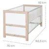 A diagram showing the dimensions of a crib. Anteprima dell’immagine prodotto