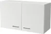 A white two-door cabinet with silver handles is shown against a white background. Náhled obrázku produktu