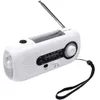 A white emergency radio with a solar panel and flashlight. Produktbild-Vorschau