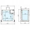Diagrams showing the dimensions of a cooler box. Náhľad obrázku produktu