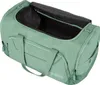 A green duffel bag is shown with its main compartment open. Produktbild-Vorschau