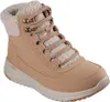 A single brown Skechers boot with beige sherpa lining. Voir les images du produit
