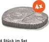 A single concrete stepping stone designed to look like a tree stump slice, with a circular overlay indicating a quantity of 4. Anteprima dell’immagine prodotto