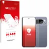 A product shot of a phone screen protector and camera lens protector, alongside its packaging. Produktbild-Vorschau
