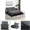 The Living Store Bettwäsche-Set Dunkelgrau 140x200 cm Produktbild-Vorschau 1