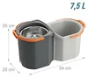 Relaxdays Wischset, 7,5 liter emmer en centrifuge, Productafbeelding-voorbeeld 4