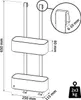 Diagram showing dimensions of a hanging shower shelf. Produktbild-Vorschau