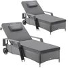 Casaria® Sonnenliege 2er Set mit Rollen 7cm Auflage Extra Produktbild-Vorschau 1