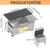 Couchtisch mit 4 Hockern& LED,  Verwandlungs Esstisch, Produktbild-Vorschau 4