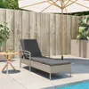 vidaXL Sonnenliege mit Auflage Hellgrau 63x200x81 cm Poly Produktbild-Vorschau 3