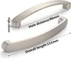Two silver drawer pulls are shown with measurements and labels. Produktbild-Vorschau