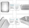 Homikit Edelstahl Auflaufform Set Rechteckig Kuchenform 2er Produktbild-Vorschau 3