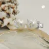 Ohrstecker Ohrring 6mm Süßwasserzuchtperle mit Silberkreuz Produktbild-Vorschau 2