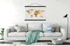 MuchoWow® Textilposter Weltkarte - Gold - Muster - Kinder - Produktbild-Vorschau 3