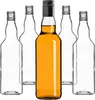 A group of empty glass bottles and one bottle filled with amber liquid, arranged in a row. Produktbild-Vorschau