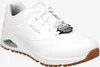 A white Skechers sneaker is shown from a diagonal angle against a white background. Produktbild-Vorschau