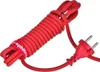 A red power cord is coiled and secured with a velcro strap, with a red plug visible at one end. Produktbild-Vorschau