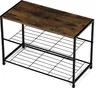 A shoe rack with a wooden top and two metal shelves. Náhled obrázku produktu