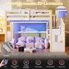 Flieks Etagenbett 90x200cm mit Led, Kinderbett mit Produktbild-Vorschau 7