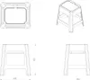 Technical drawings of a stool from different angles with dimensions. Produktbild-Vorschau