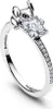 A close-up studio shot of a silver ring with a large clear stone and a character design. Produktbild-Vorschau